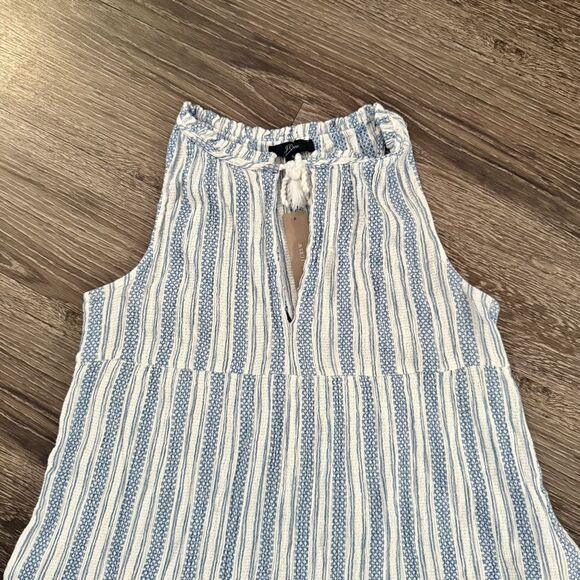 J. Crew Striped Textured Cotton High Neck Midi Dress - Picture 3 of 6